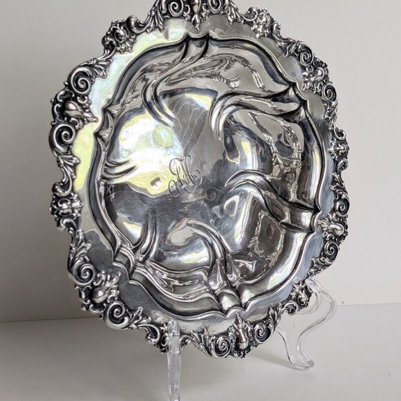 Meriden Britannia Company Sterling Silver Foliate Scrolls Art Nouveau Bowl 8.5" - Picture 7 of 12